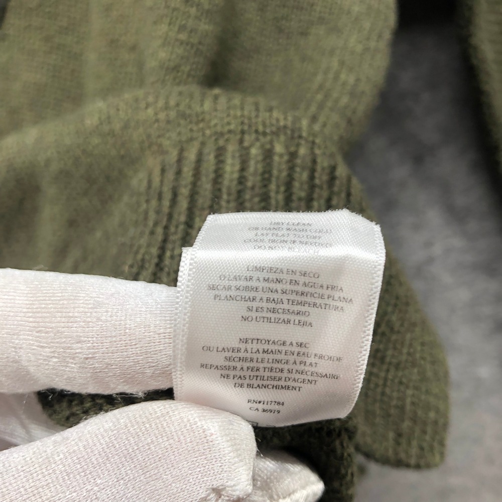 Rails Stafford Sweater Womens Large Olive Green Cotton Cashmere Military Patch - Picture 12 of 12